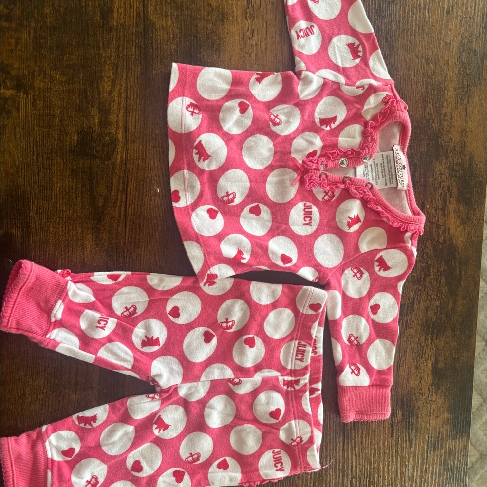 Juicy Couture Pink and White Baby Romper
